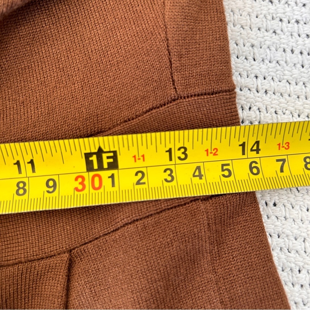 In Wear Women's Medium Brown Open-Front Tie Cardigan Soft Layering *Flaw - Picture 8 of 13